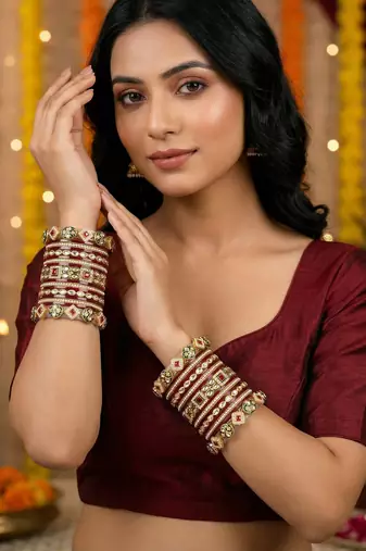 Polki kundan punjabi chuda set
