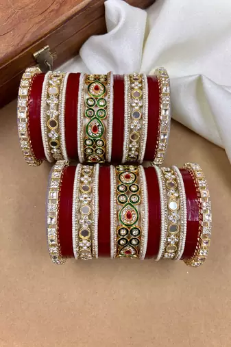 Bridal kundan punjabi chuda set