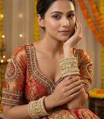 Temple style gold bangles set