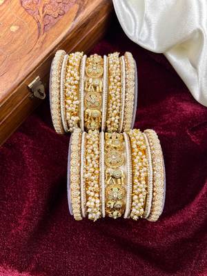 Temple style gold bangles set 2