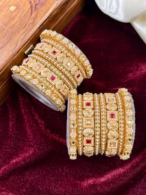 Traditional pearl gold bangles 3