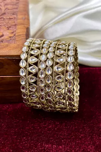 Antique kundan bangles set