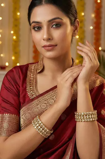 Antique kundan bangles set