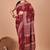Maroon soft mul cotton saree with unstiched attached blouse piece