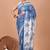 Blue soft mul cotton saree with unstiched attached blouse piece