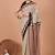 Beige soft mul cotton saree with unstiched attached blouse piece