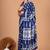 Blue soft mul cotton saree with unstiched attached blouse piece