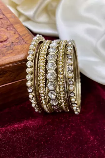Bridal antique diamond bangles
