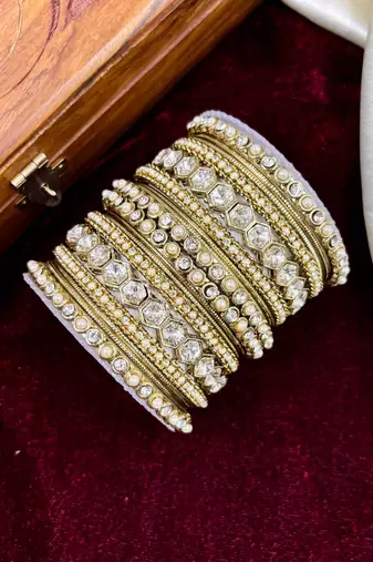 Bridal antique diamond bangles