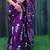 Violet soft mul cotton saree with unstiched attached blouse piece