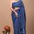 Blue soft mul cotton saree with unstiched attached blouse piece