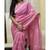 Pink soft mul cotton saree with unstiched attached blouse piece