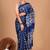 Blue soft mul cotton saree with unstiched attached blouse piece