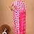 Pink soft mul cotton saree with unstiched attached blouse piece