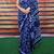 Blue soft mul cotton saree with unstiched attached blouse piece