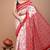Red soft mul cotton saree with unstiched attached blouse piece