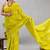 Yellow soft mul cotton saree with unstiched attached blouse piece