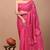 Pink soft mul cotton saree with unstiched attached blouse piece