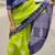 Light green soft mul cotton saree with unstiched attached blouse piece