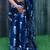 Blue soft mul cotton saree with unstiched attached blouse piece
