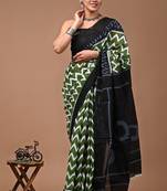 Multicolor soft mul cotton saree with unstiched attached blouse piece