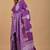 Lavender soft mul cotton saree with unstiched attached blouse piece