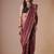 Maroon maheshwari silk saree with woven borders and beautiful hand block print