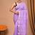 Lavender maheshwari silk saree with woven borders and beautiful hand block print