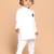 Boys white pure cotton kurta pyjama set with eid mubarak print