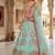Designer Sea Green Silk Lehenga with Traditional Elephant Embroidery Work
