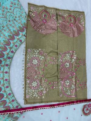 Designer Sea Green Silk Lehenga with Traditional Elephant Embroidery Work 4