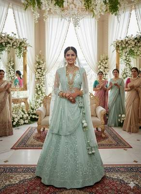 Wedding Special Designer Rich Embroidered Work Semi-stitched Lehenga Choli 1