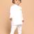 Boys white pure cotton kurta pyjama set with eid mubarak print
