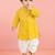 Baby boys yellow pure cotton bandhani print kurta dhoti set