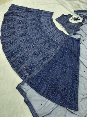 Luxury Navyblue Wedding Lehenga Choli with Rich Embroidered Work 3