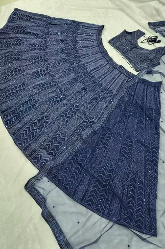 Luxury Navyblue Wedding Lehenga Choli with Rich Embroidered Work