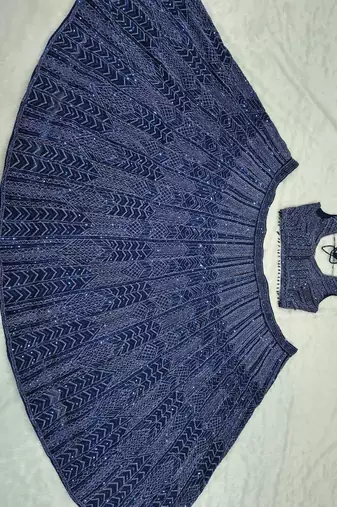 Luxury Navyblue Wedding Lehenga Choli with Rich Embroidered Work