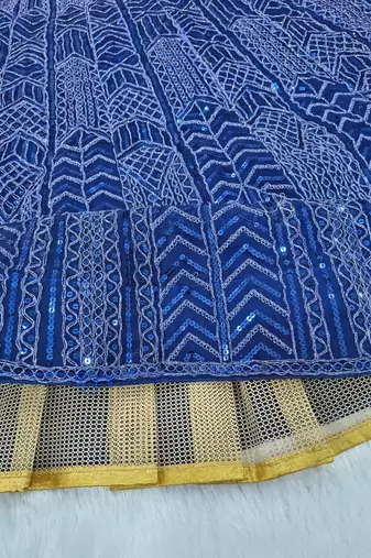 Luxury Navyblue Wedding Lehenga Choli with Rich Embroidered Work