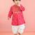 Baby boys red pure cotton bandhani print kurta dhoti set