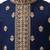 Boys navy blue cotton thread embroidery kurta cream pyjama set