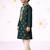 Boys bottle green cotton thread embroidery kurta cream pyjama set