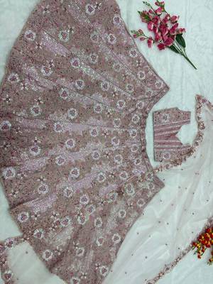 Premium Party Wear Pink with Thread & Sequin Work Lehenga Choli 3