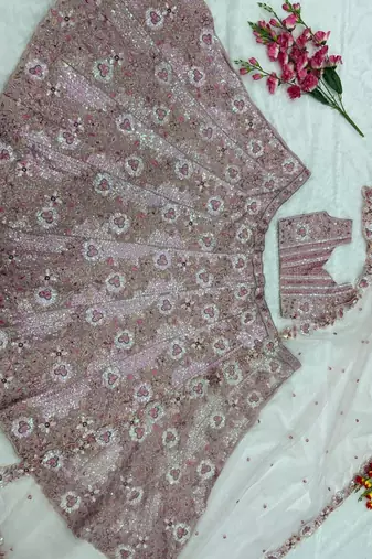 Premium Party Wear Pink with Thread & Sequin Work Lehenga Choli