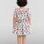 Girls multicolour cotton animal print gathered short sleeve a-line dress