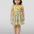 Girls multicolour cotton animal print ruffle sleeve a-line dress