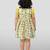 Girls multicolour cotton animal print ruffle sleeve a-line dress