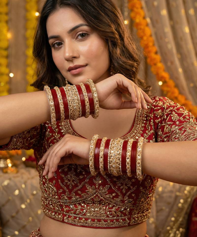 Bridal red punjabi chuda