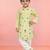 Boys light yellow pure cotton embroidered kurta pyjama set