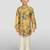 Boys yellow embroidery sequin & animal print kurta cream pant set