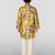 Boys yellow embroidery sequin & animal print kurta cream pant set